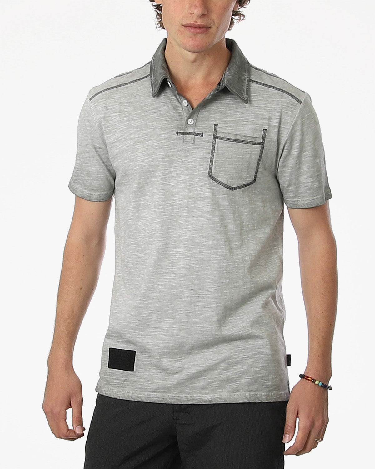 ZIMEGO Mens Short Sleeve Oil Wash Vintage Button Henley Pocket Polo T-Shirt-1