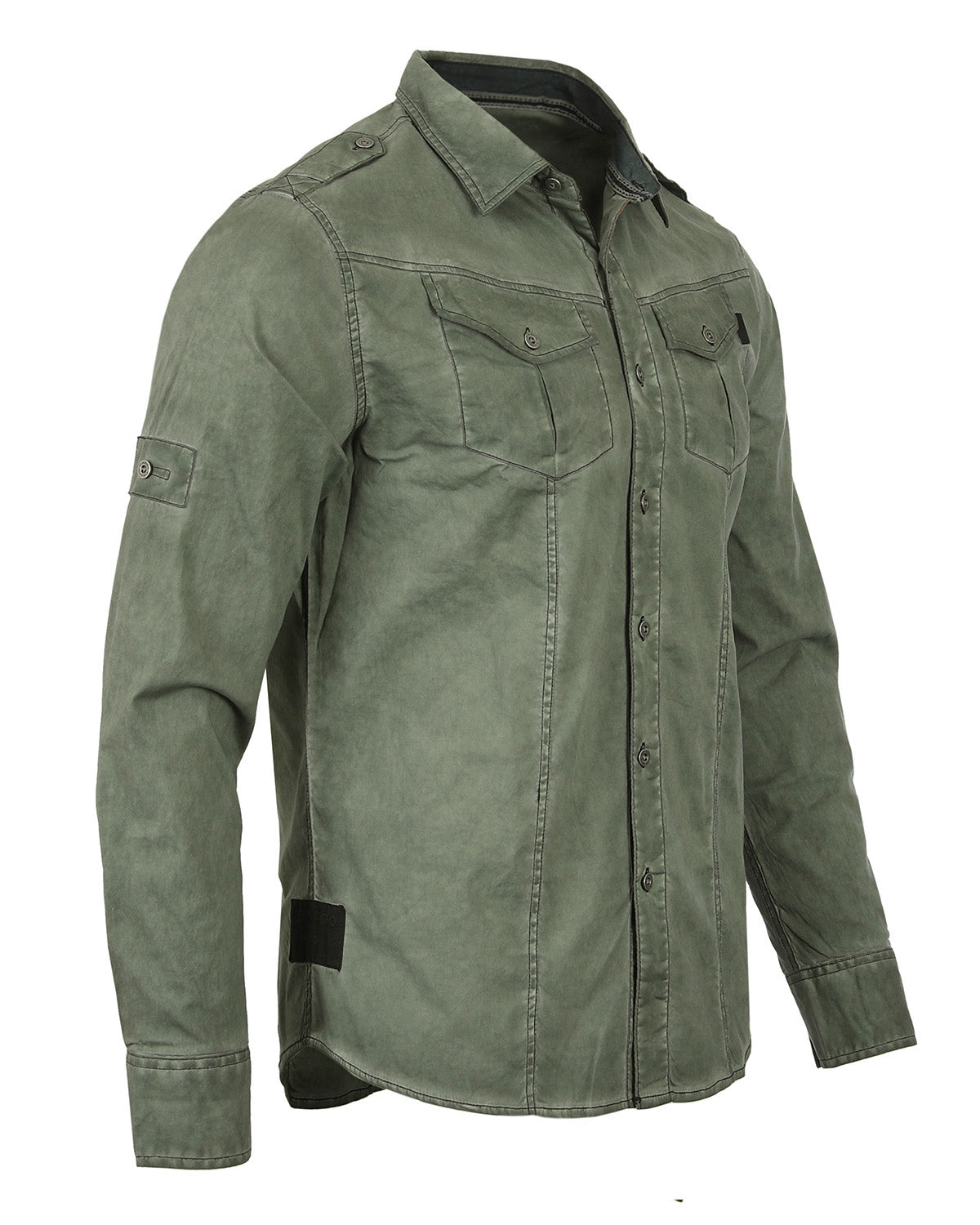 Vintage Wash Rugged Fashion Button Shirts-5