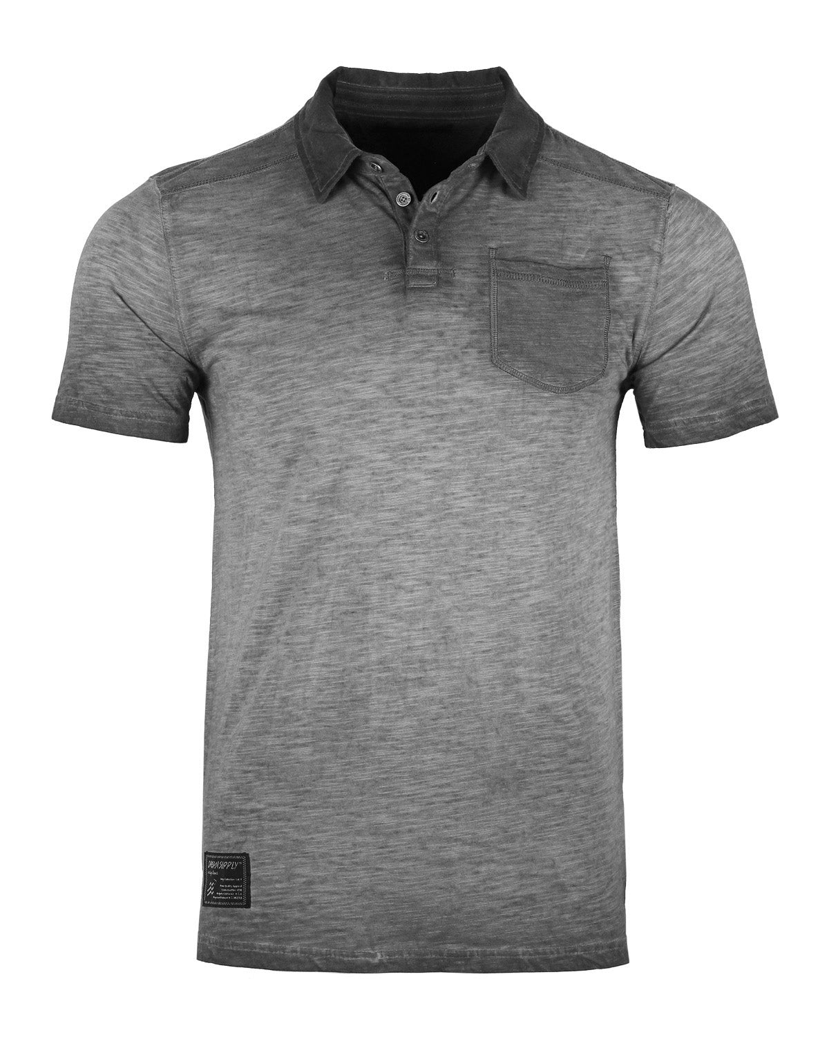 ZIMEGO Mens Short Sleeve Oil Wash Vintage Button Henley Pocket Polo T-Shirt-3
