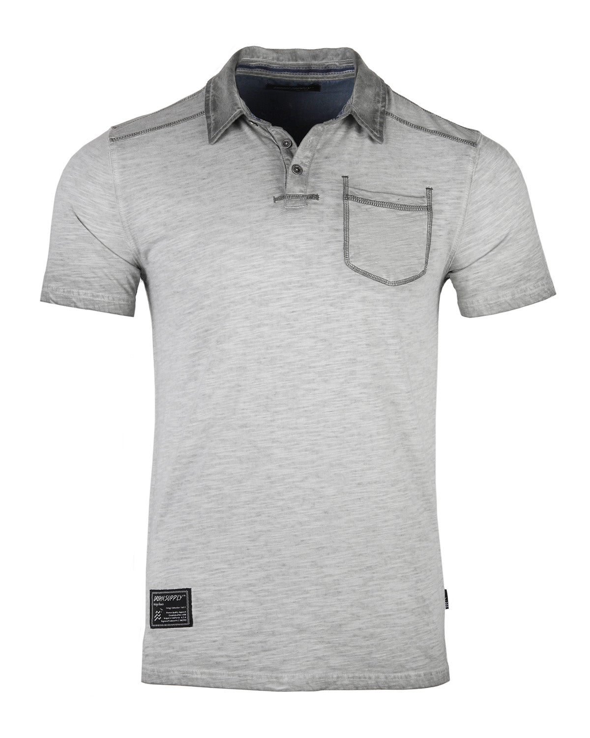 ZIMEGO Mens Short Sleeve Oil Wash Vintage Button Henley Pocket Polo T-Shirt-4