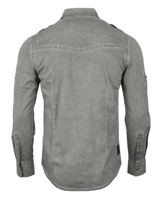 Vintage Wash Rugged Fashion Button Shirts-10