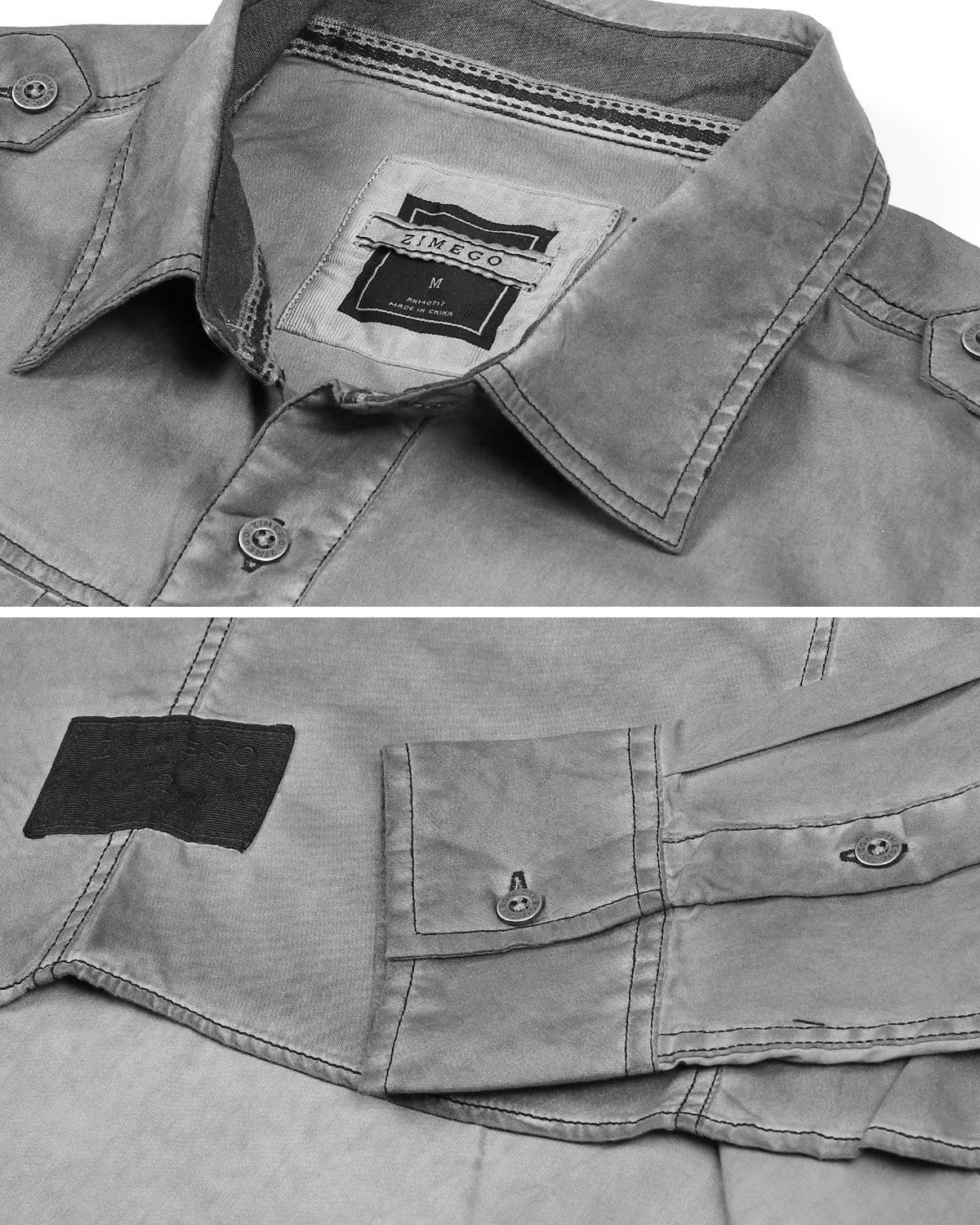 Vintage Wash Rugged Fashion Button Shirts-6